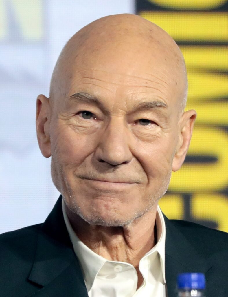 Patrick Stewart smiling at San Diego Comic-Con in 2019